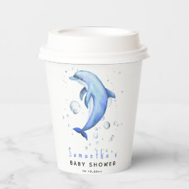 Aquareller-Delphin-Babydusche Pappbecher