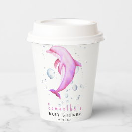 Aquareller-Delphin-Babydusche Pappbecher