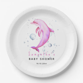 Aquareller-Delphin-Babydusche Pappteller