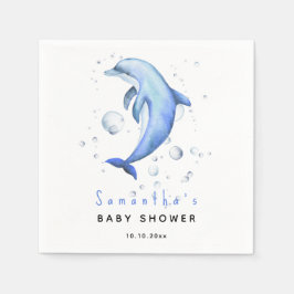 Aquareller-Delphin-Babydusche Serviette