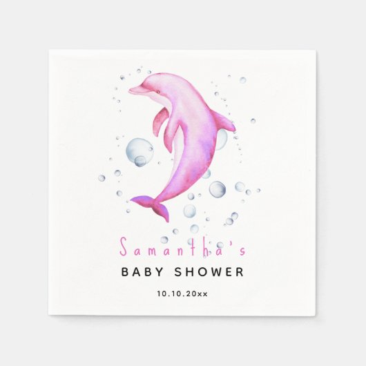 Aquareller-Delphin-Babydusche Serviette (Vorderseite)