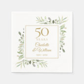 Aquareller Elegant Gold 50 Jahre Jubiläum Serviette (Vorderseite)