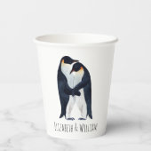  Aquareller Emperor Pinguine Coupname Pappbecher (Rückseite)