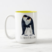  Aquareller Emperor Pinguine Coupname  Zweifarbige Tasse (Links)