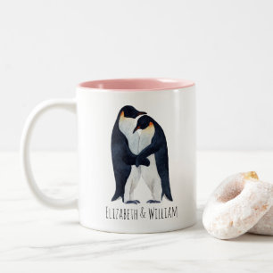 Aquareller Emperor Pinguine Coupname  Zweifarbige Tasse