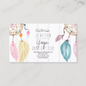 Aquareller-Federn Holzyoga Visitenkarte (Vorderseite)