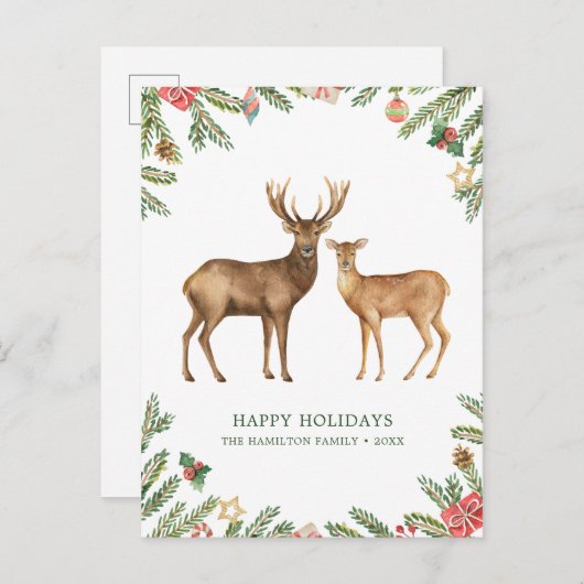 Aquareller Feiertagspostkarte (Vorne/Hinten)