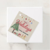 Aquareller Ferienbaum im Retro-Stil Gefallen Box Geschenkanhänger (Beispiel)