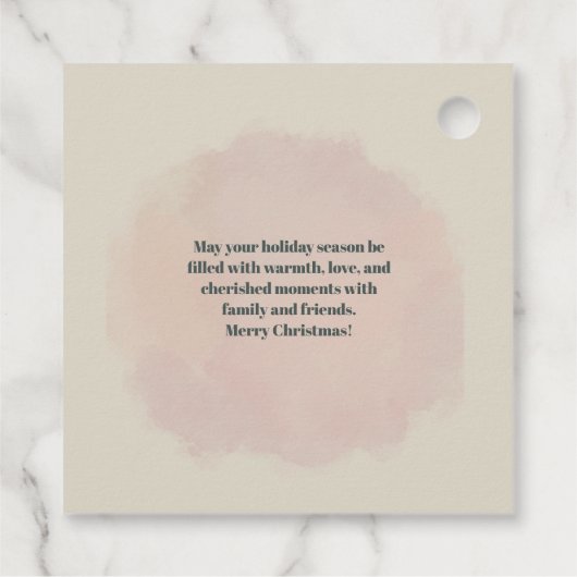 Aquareller Ferienbaum im Retro-Stil Gefallen Box Geschenkanhänger (Rückseite)