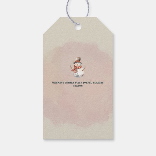 Aquareller Ferienbaum im Retro-Stil Gefallen Box Geschenkanhänger (Rückseite)