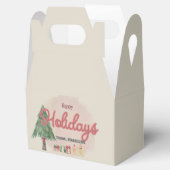 Aquareller Ferienbaum im Retro-Stil Gefallen Box Geschenkschachtel (Geöffnet)