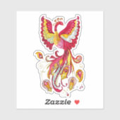 Aquareller-Firebird oder Phoenix-Fantasie-Kreatur Aufkleber (Blatt)