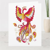 Aquareller-Firebird oder Phoenix-Fantasie-Kreatur Karte (Vorderseite)