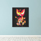 Aquareller-Firebird oder Phoenix-Fantasie-Kreatur Leinwanddruck (Insitu (Holzboden))