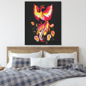 Aquareller-Firebird oder Phoenix-Fantasie-Kreatur Leinwanddruck (Insitu (Schlafzimmer))