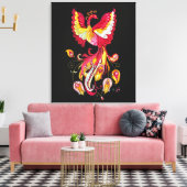 Aquareller-Firebird oder Phoenix-Fantasie-Kreatur Leinwanddruck (Insitu (Wohnzimmer))