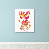 Aquareller-Firebird oder Phoenix-Fantasie-Kreatur Leinwanddruck (Insitu (Holzboden))
