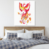 Aquareller-Firebird oder Phoenix-Fantasie-Kreatur Leinwanddruck (Insitu (Schlafzimmer))