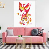 Aquareller-Firebird oder Phoenix-Fantasie-Kreatur Leinwanddruck (Insitu (Wohnzimmer))