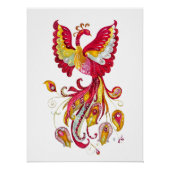 Aquareller-Firebird oder Phoenix-Fantasie-Kreatur Poster (Vorderseite)