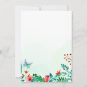 Aquareller Frühlingsgrün Blumenbeete Brautparty Einladung (Rückseite)