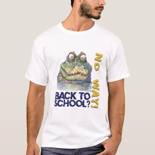 Aquareller Funny Back-to-School Alligator T-Shirt (Vorderseite)