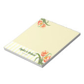 Aquareller Gelber Papagei Tulips Blumenzwiebeln Notizblock (Rotiert)
