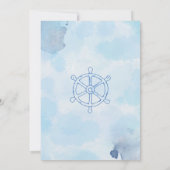 Aquareller glücklicher Bär Ahoy Die Junge Babydusc Einladung (Rückseite)