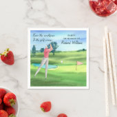 Aquareller Golf Herren auf Golfplatz Serviette (Beispiel)
