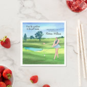 Aquareller Golfplatz Golf Frauen auf Golfplatz Serviette (Beispiel)