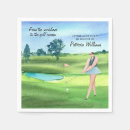 Aquareller Golfplatz Golf Frauen auf Golfplatz Serviette