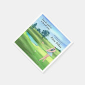 Aquareller Golfplatz Golf Frauen auf Golfplatz Serviette (Ecke)