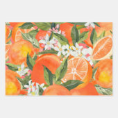 Aquareller Grapefruitrus Moderne tropische Geschenkpapier Set (Vorderseite)