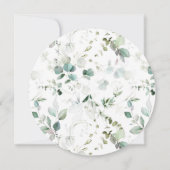 Aquareller Grün mit goldener Circle Wedding Einladung (Rückseite)