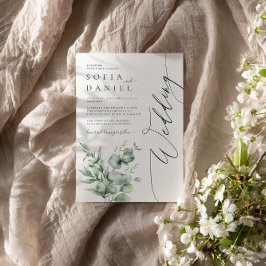 Aquareller Grün Party zum Hochzeitsfest Einladung