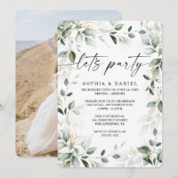 Aquareller Grüne Goldene Elopement Feier