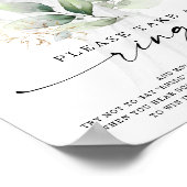 Aquareller Grüne Goldenes Brautparty Ringspiel Poster (Ecke)