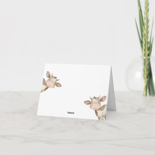 Aquareller Grüne Traktorfarm Danke Karten (Rückseite)