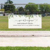 Aquareller Grüner Foliage Salon Banner (Insitu)