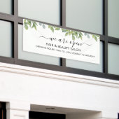 Aquareller Grüner Foliage Salon Banner (Äußeres Gebäude)