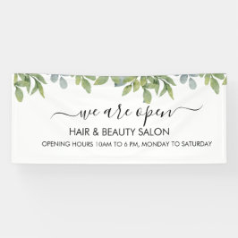 Aquareller Grüner Foliage Salon Banner