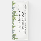 Aquareller Grüner Foliage Salon Banner (Vertikal)