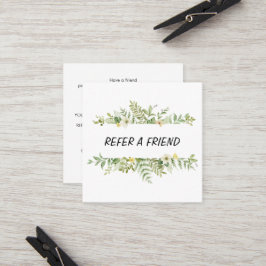 Aquareller Grüner Foliage Salon Empfehlungskarte