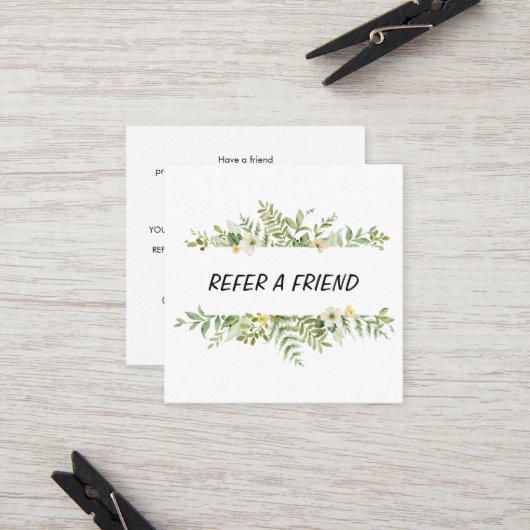 Aquareller Grüner Foliage Salon Empfehlungskarte (Vorderseite/Rückseite Beispiel)