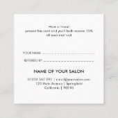 Aquareller Grüner Foliage Salon Empfehlungskarte (Rückseite)