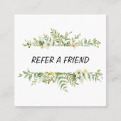 Aquareller Grüner Foliage Salon Empfehlungskarte (Vorderseite)