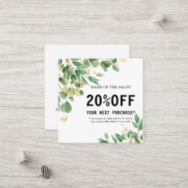 Aquareller Grüner Foliage Salon Rabattkarte