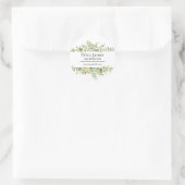 Aquareller Grüner Foliage Salon Runder Aufkleber (Tasche)