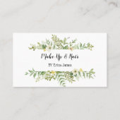 Aquareller Grüner Foliage Salon Terminkarte (Rückseite)