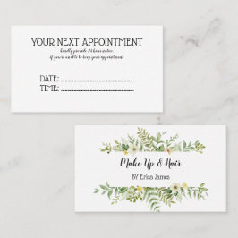 Aquareller Grüner Foliage Salon Terminkarte